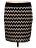 Buttons Chevron-herringbone Black Casual Skirt Size M - photo 2