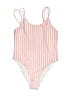 Assorted Brands Stripes Pink One Piece Swimsuit Size M - photo 1