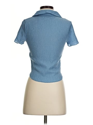 Madewell Crinkle Polo Crop Tee (view 2)