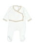 Mini Mioche 100% Cotton Ivory Long Sleeve Onesie Size 0-3 mo - photo 1