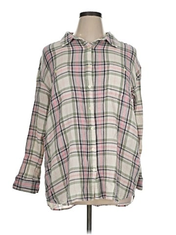 Caslon 3/4 Sleeve Button-Down Shirt (view 1)