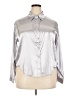 Unbranded 100% Polyester Metallic Silver 3/4 Sleeve Blouse Size XXL - photo 1