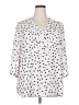 Rose + Olive 100% Polyester Polka Dots White 3/4 Sleeve Blouse Size 2X - photo 1