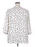 Rose + Olive 100% Polyester Polka Dots White 3/4 Sleeve Blouse Size 2X - photo 2