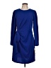 DKNY 100% Polyester Solid Blue Casual Dress Size 10 - photo 1
