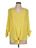 Chaus 100% Polyester Yellow 3/4 Sleeve Blouse Size L - photo 1