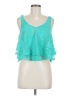 Iris Los Angeles 100% Polyester Teal Sleeveless Blouse Size M - photo 1