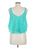Iris Los Angeles 100% Polyester Teal Sleeveless Blouse Size M - photo 2
