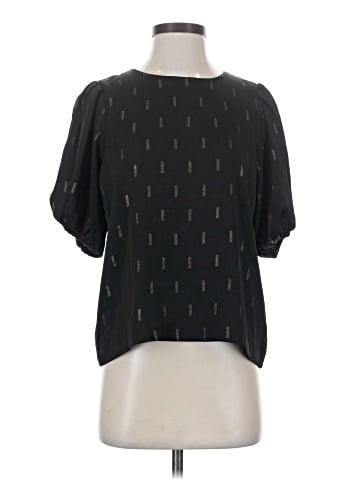 Madewell Metallic Jacquard Puff-Sleeve Top (view 1)