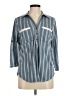 Eden & Olivia Stripes Blue Gray 3/4 Sleeve Blouse Size M - photo 1