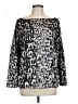 Jennifer Lopez Silver Long Sleeve Blouse Size L - photo 1