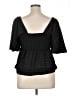 Sarah Hann 100% Polyester Black 3/4 Sleeve Top Size M - photo 2