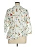 Unbranded Floral White 3/4 Sleeve Blouse Size XL - photo 2