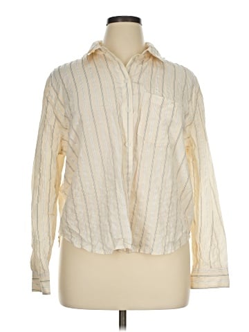 Madewell Drapey Oversized Boyshirt in Stripe (view 1)