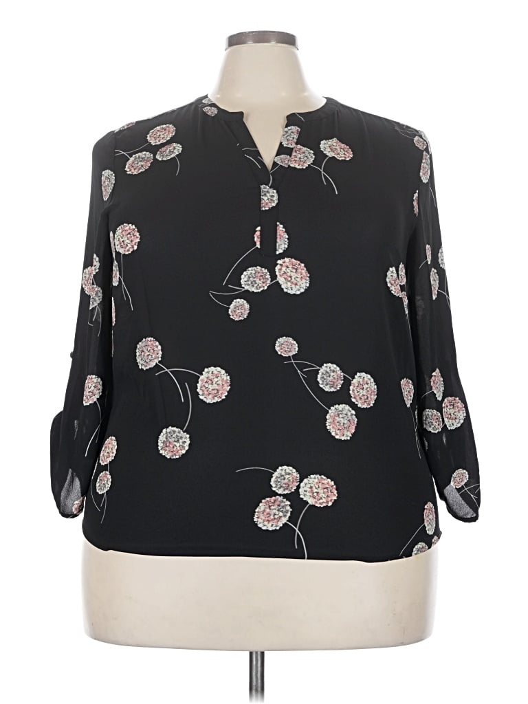 Pre-owned Daniel Rainn 3/4 Sleeve Blouse In Black