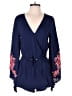 LoveRiche 100% Rayon Floral Blue Romper Size S - photo 1