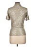 Magaschoni Metallic Gold Short Sleeve Blouse Size L - photo 2