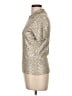 Magaschoni Metallic Gold Short Sleeve Blouse Size L - photo 5