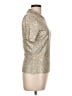 Magaschoni Metallic Gold Short Sleeve Blouse Size L - photo 4