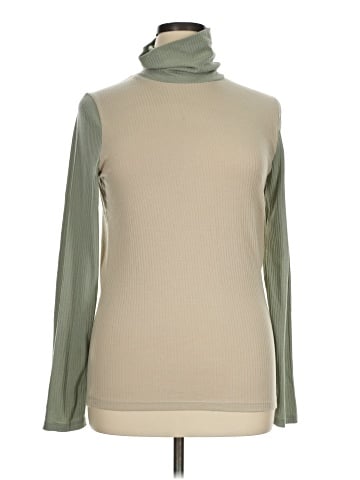 Madewell Colorblock Ribbed Turtleneck Top (view 1)