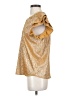 VOY Metallic Gold Short Sleeve Blouse Size S - photo 5