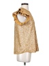 VOY Metallic Gold Short Sleeve Blouse Size S - photo 4