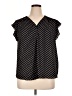 Jones & Co 100% Polyester Polka Dots Black Short Sleeve Blouse Size XL - photo 1