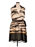 DKNY 100% Polyester Graphic Brown Cocktail Dress Size 16 - photo 1