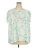 LC Lauren Conrad 100% Polyester Ivory Short Sleeve Blouse Size 2X - photo 1
