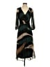 DKNY 100% Polyester Chevron-herringbone Green Cocktail Dress Size 2 - photo 1