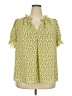 Max Studio 100% Polyester Yellow Short Sleeve Blouse Size 2X - photo 1