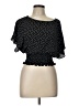 Lily White Black Short Sleeve Top Size L - photo 1