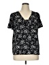 LC Lauren Conrad 100% Polyester Black Short Sleeve Blouse Size XL - photo 1