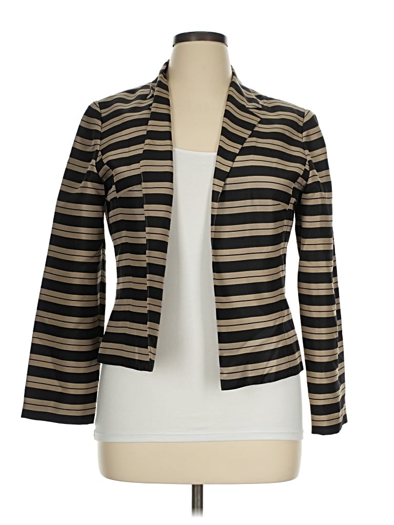 Pre-owned Adrianna Papell Silk Blazer Jacket In Gold
