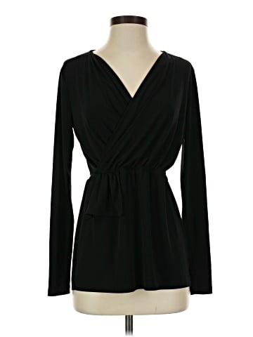 Black Saks Fifth Avenue Long Sleeve Blouse (view 1)