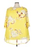 White Mark 100% Polyester Yellow Short Sleeve Blouse Size 3XL - photo 1