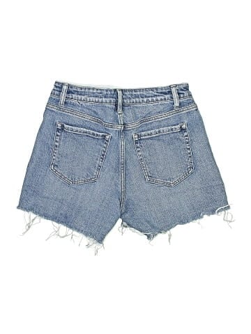 Blue Velvet Denim Shorts (view 2)