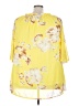 White Mark 100% Polyester Yellow Short Sleeve Blouse Size 3XL - photo 2
