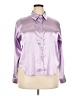 Unbranded 100% Polyester Metallic Purple Long Sleeve Blouse Size XXL - photo 1