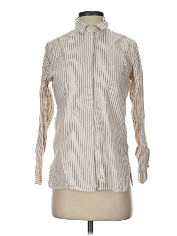 Madewell Flannel Classic Ex-Boyfriend Button-Back Shirt in Stripe (view 1)