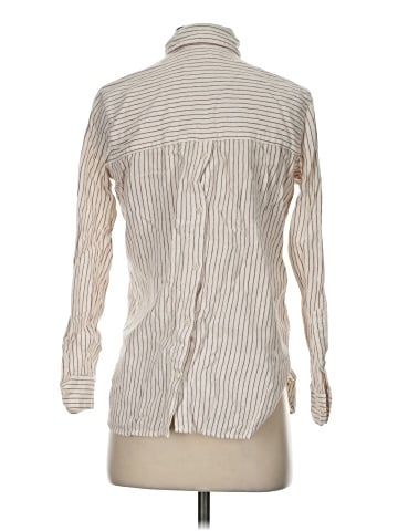Madewell Flannel Classic Ex-Boyfriend Button-Back Shirt in Stripe (view 2)