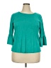 Talbots 100% Cotton Teal 3/4 Sleeve Top Size 2X - photo 1