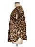 Ann Taylor LOFT 100% Polyester Animal Print Brown Short Sleeve Blouse Size L - photo 5
