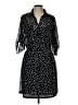 Maurices 100% Polyester Polka Dots Black Casual Dress Size L - photo 1