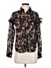 Tempted 100% Polyester Floral Black Long Sleeve Blouse Size S - photo 1