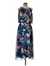 Studio One 100% Polyester Tropical Blue Cocktail Dress Size 12 - photo 1