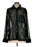 Assorted Brands 100% Polyester Metallic Black Long Sleeve Blouse Size L - photo 1