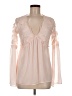 Francesca's 100% Polyester Pink Long Sleeve Blouse Size M - photo 1