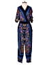 Anthropologie 100% Linen Paisley Animal Print Color Block Chevron-herringbone Graphic Floral Tropical Blue Jumpsuit Size 00 (petite) - photo 1