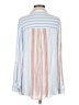Aeom 100% Rayon Stripes Blue Long Sleeve Blouse Size S - photo 2